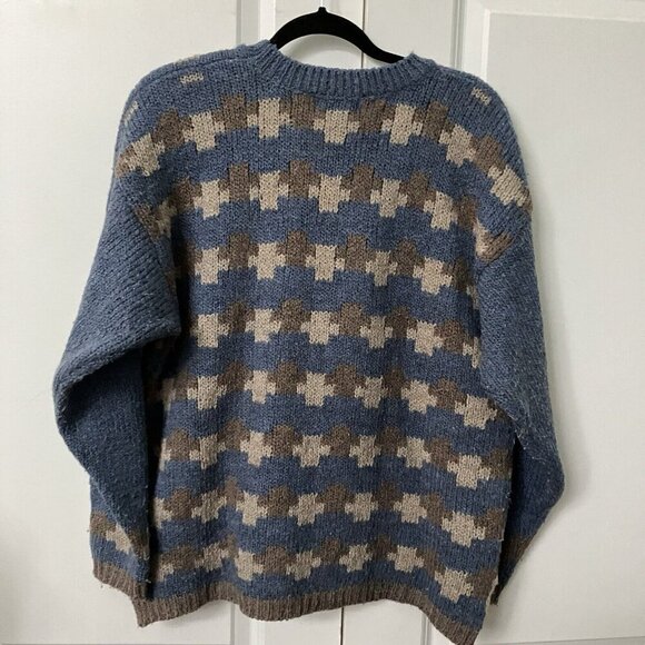 Christopher & Banks Blue and Brown Patterned Sweater - Picture 4 of 7